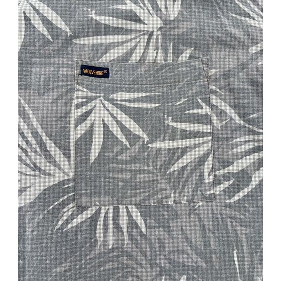 WOLVERINE Casual Button‎ Down Shirt Short Sleeves Floral Men's Green SIZE XL - Picture 2 of 6
